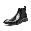 Men's Fashion Trends Luxury Brand Leather Ankle Boots Pointed Toe Low Heels Chelsea Boots  Business Dating Formal Office Shoes