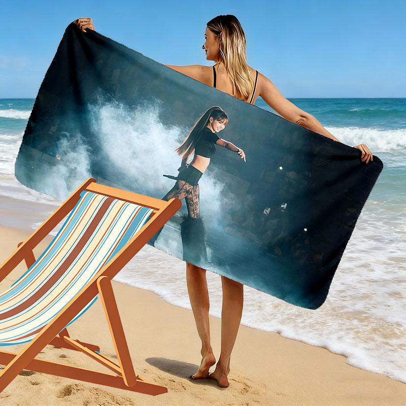 LISA Print Beach Towel, Large Soft Quick Dry Towel for Beach Camping Swimming