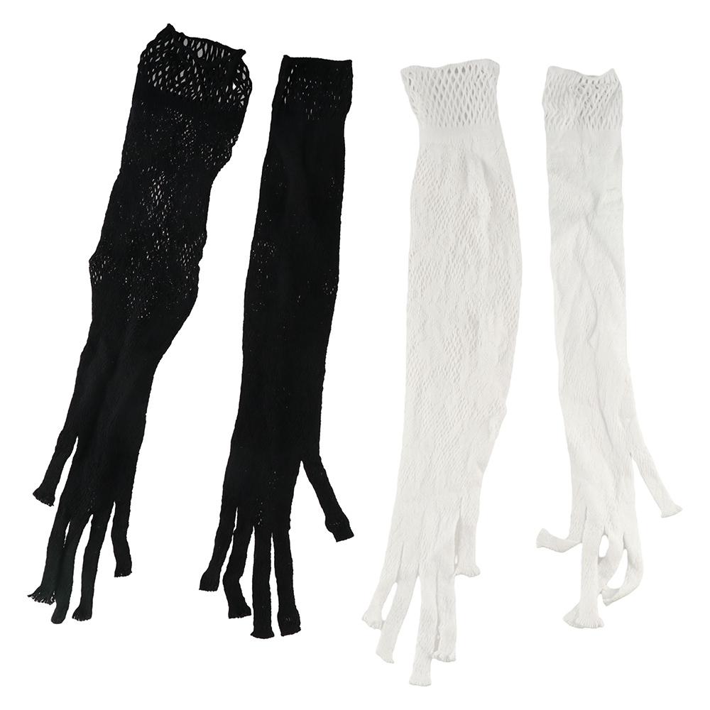 Thin Sunscrean Long Gloves Fishnet Mesh Hollow Gloves Elegant Lace Flower Gloves  Driving