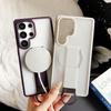 KEYSION Magnetic Phone Case for Samsung Galaxy S23 S24 25 Ultra Translucent Matte Silicone+PC Upright Kickstand Shockproof Back Cover