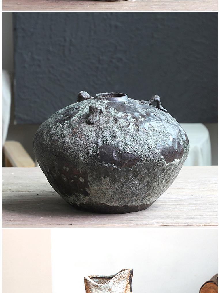 Retro Wabi-Sabi Zen Pottery Vase for Home and Hotel Decor