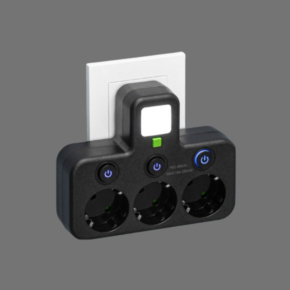 Independent Switch EU Plug Outlet Wall Mounted Power Strip Portable Wall Power Socket  Office Use