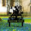 Metal Fairy Garden Stake Mushroom Decor Personalized Gardener Name Sign Outdoor Yard Art
