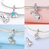 copper Big Lucky Elephant Necklaces Set Gradient Blue Glass Charm Bead Charms Compatible With Authentic Do It Yourself Bracelets Womens Jewellery