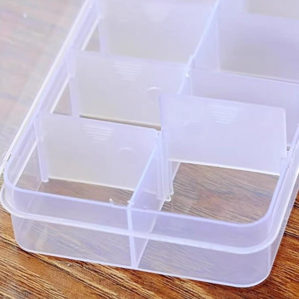 10/15 Grid Clear Plastic Box Multi-functional Dustproof Tools Storage Cases Rectangular Waterproof Packing Container Home Use