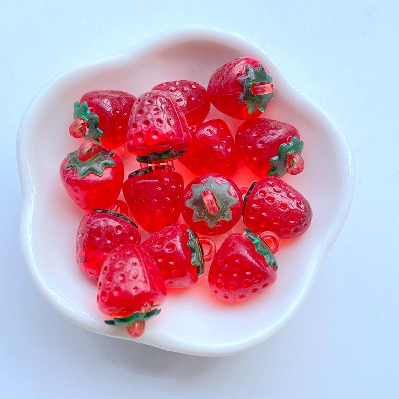 10Pcs New Cute Mini Strawberry Cherry Flat Back Resin Scrapbooking DIY Jewelry Craft Decoration Accessories