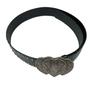 American retro denim design belt personalized yk rivet belt love belt Korean version versatile