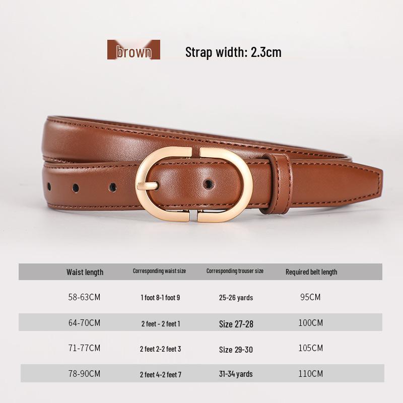 

2025 Women s Fashion Alloy Buckle Thin Waistband - High-End Decorative Leather Belt 100 cm