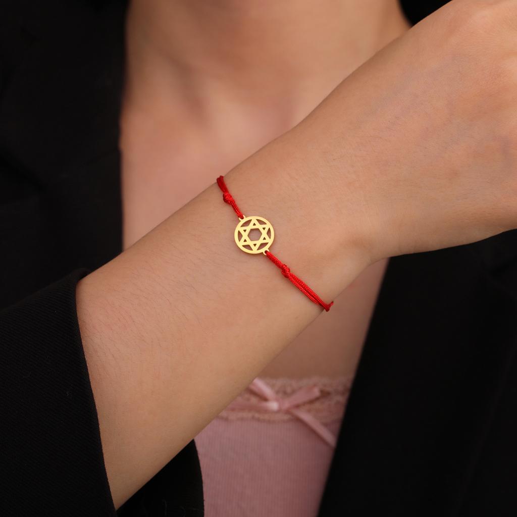 Hollow Out Hexagram Pendant Titanium Steel Bracelet Fashion Trendy Versatile Accessory