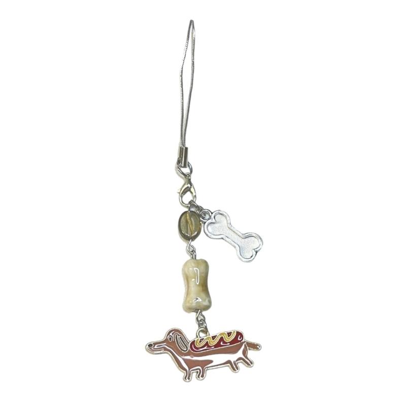 

Cute Dachshund Dog Charm Phone Chain Trendsetting Sausage Dog Phone Chain Lanyard for Adding Personality to Devices 1