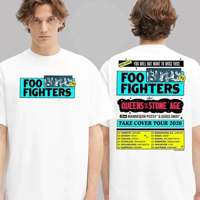 

Foo Fighters Event Poster Take Civer Tour 2026 Dates List Two Sided Unisex Tee S