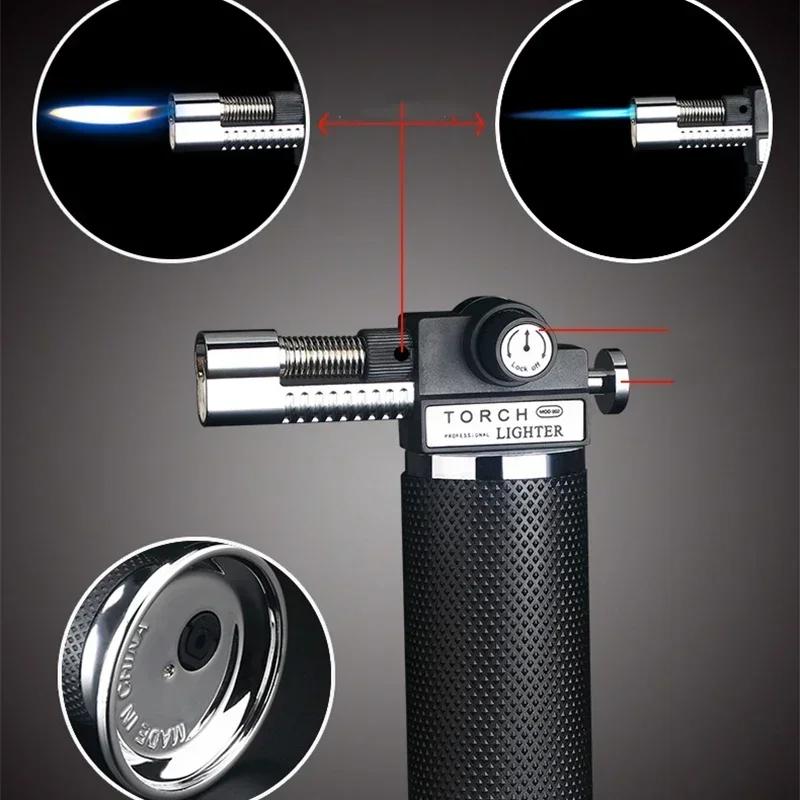 Professional Adjustable Fireproof and Windproof Lighter Suitable for BBQ/cooking/welding Large Capacity Refillable Gas Lighter