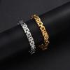 Newest 316L Stainless Steel Bracelet Men  Wristband 8mm Gold Silver Color Male Hand Chain Link Bracelet Hip Hop Jewelry
