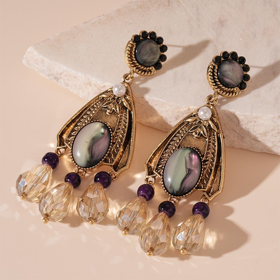 Water Drop Earrings French Palace Style High-end Earrings for Women
