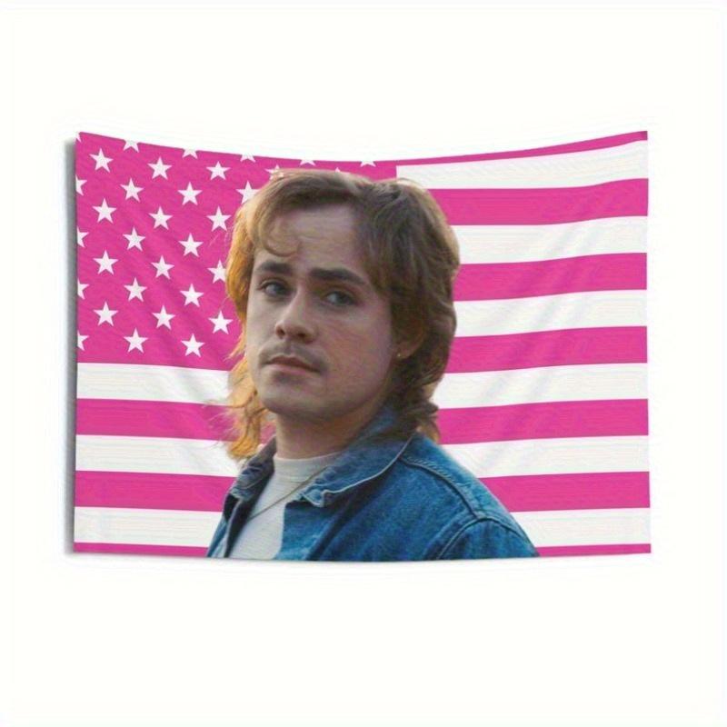 1Pc Hargrove Pink Flag Tapestry Patriotic American Indoor Decor 74x94cm(29x37in)