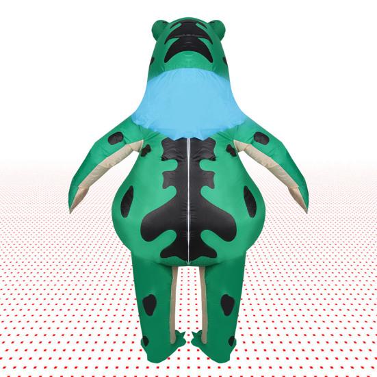 Nadmuchiwany kostium żaby dla dorosłych i dzieci, zabawny kostium żaby do nadmuchiwania z pompką powietrza, kombinezon żaby na całe ciało na Halloween, cosplay