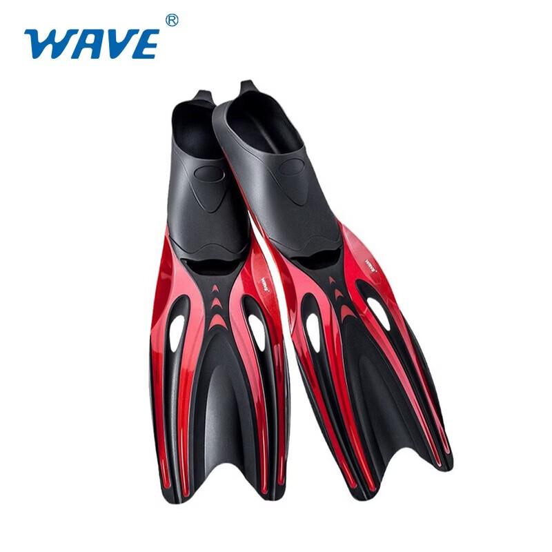 WAVE Adult Professional Rubber Freediving & Diving Fins L металлик красный