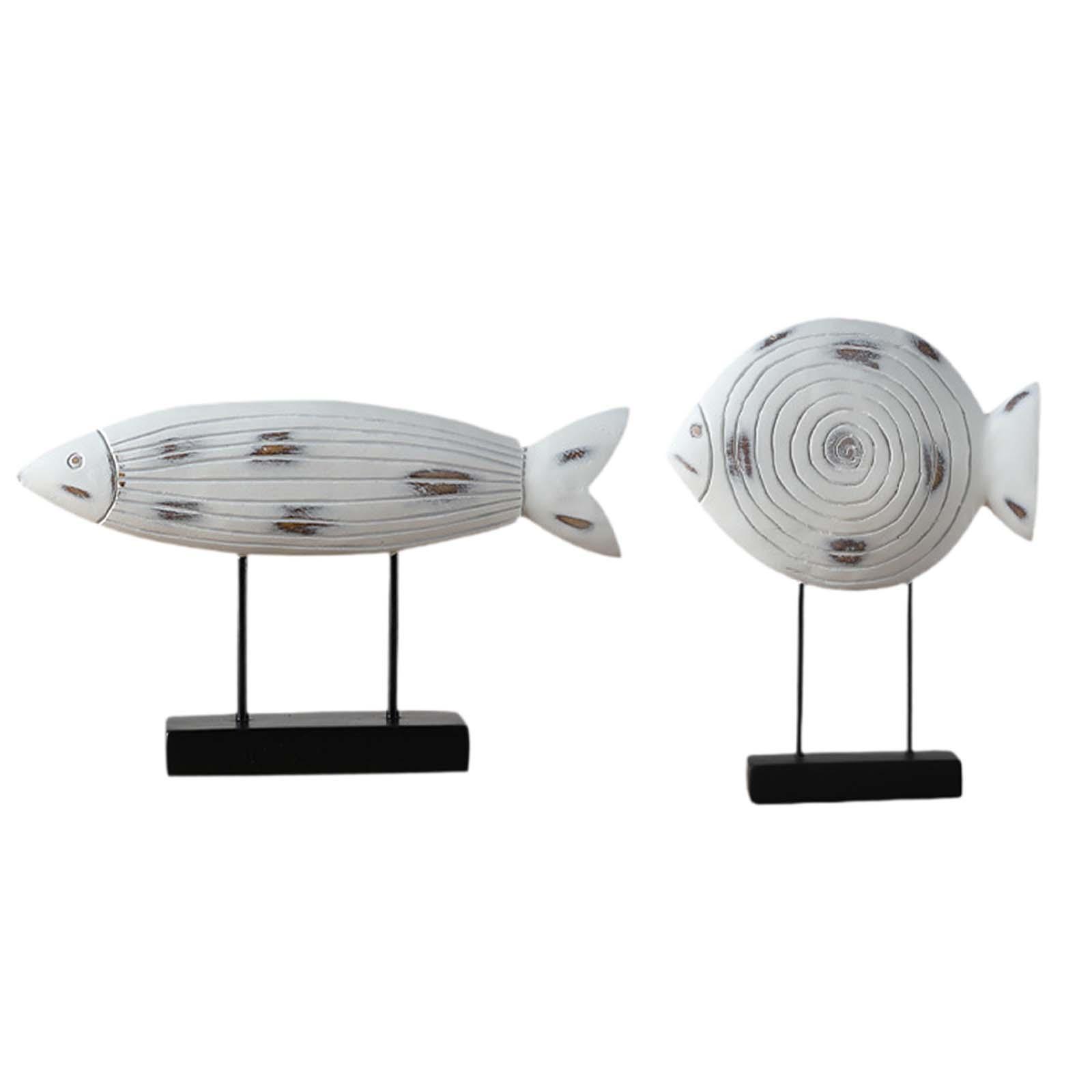 

Fish Statue Unique Ornament Animal Figurine for Mantel Living Room Office