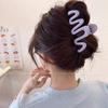 Cream Jelly Wavy Hair Claw Clip - High-End Women's Updo Accessory