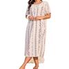 Plus Size Floral Nightgown for Women - Spring/Summer Comfortable Loose Pajama Dress
