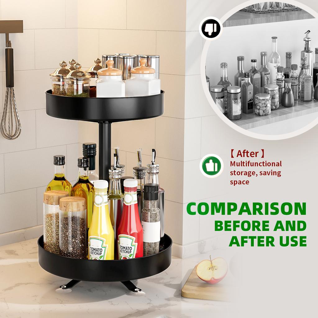 Zweischichtiges drehbares Gewürzregal