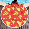 Round Beach Towel Delicious Pizza Pattern Round Beach Blanket Large Lightweight Beach Towel Quick Dry Absorbent Soft Pool Towel