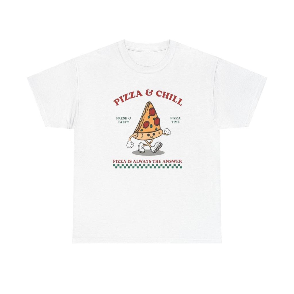 Men's and Women's T-shirts Pizza And Chill Graphic