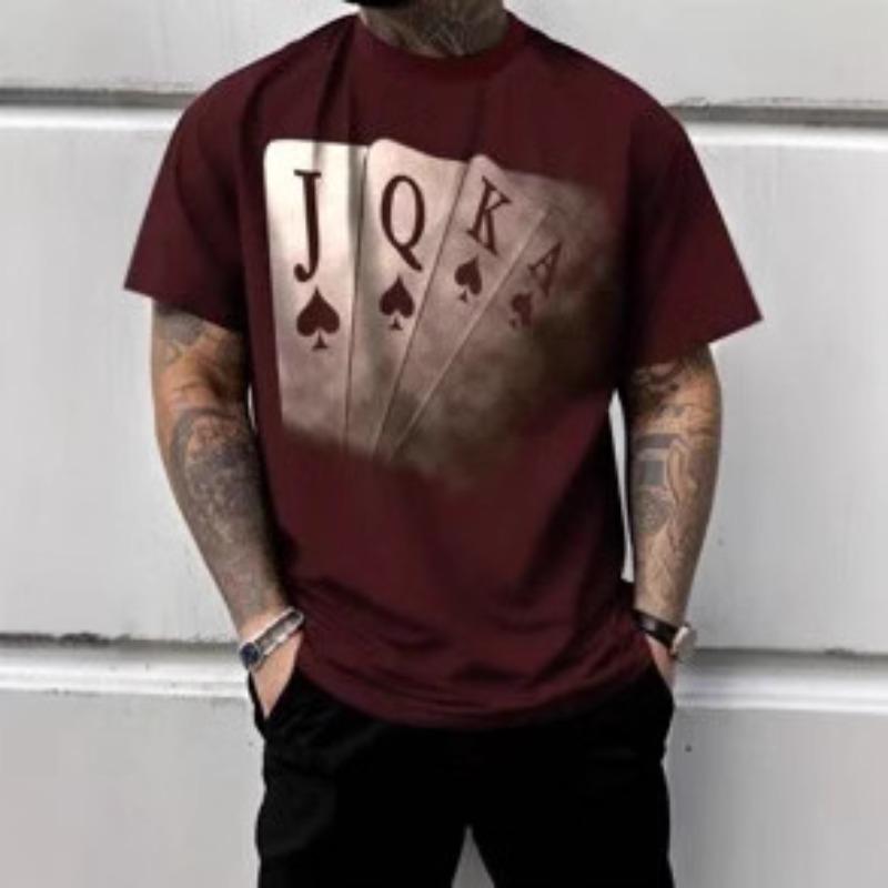 Summer Men's 3D Printed Crew Neck T-Shirt Fashion Versatile Breathable Trend Casual