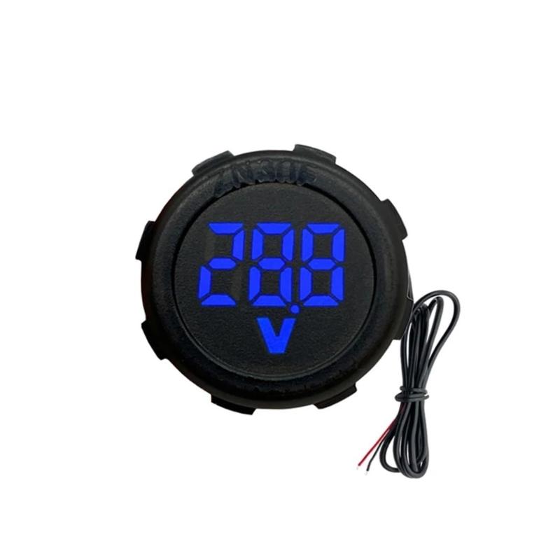 

Automotive Marine Waterproof Circular Voltage Monitor With LED Display Accurate 4-100V Measurement For DIYer Projects синій