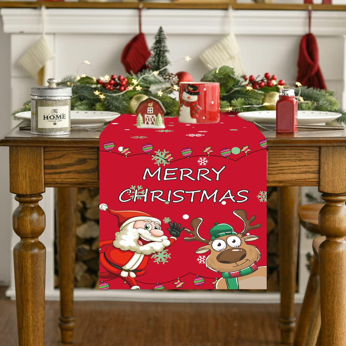 

Новый рождественский стол с флагом 178 см, европейская и американская фигурка Санта-Клауса с принтом, противообрастающая скатерть, украшение для обеденного стола