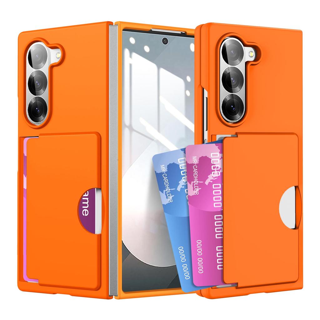 Samsung Z Fold7 Transparent Card Holder & Stand Case - Frosted Protective Design for Foldable Screen