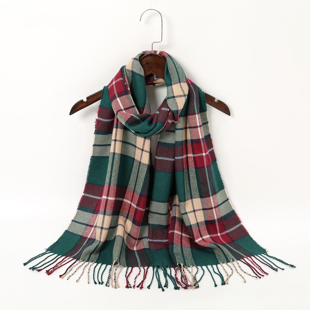 Luxury Brand Women Cashmere Scarves Lady Winter Warm Soft Pashmina Shawls Wraps Female Plaid Knitted Long Scarf For Women