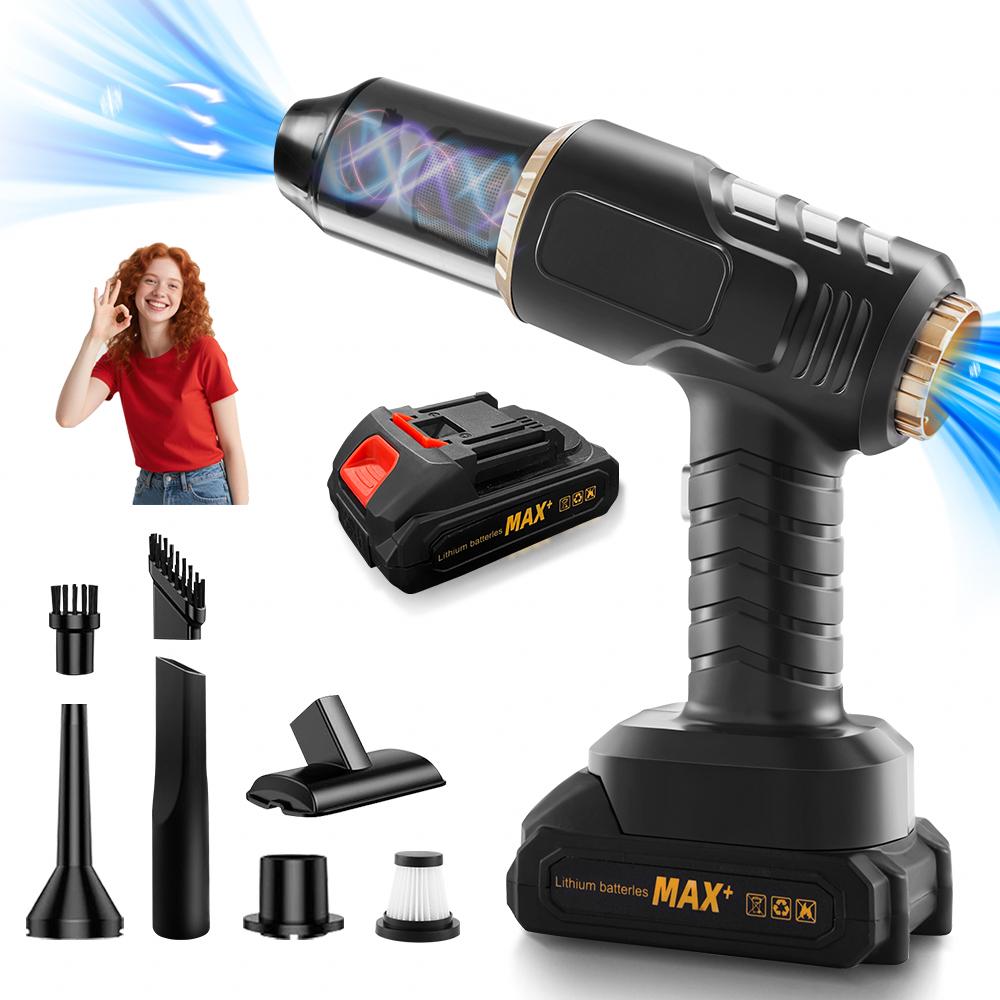 Портативный беспроводной автомобильный пылесос, двойного назначения (автомобиль/дом), высокая мощность всасывания, высокая мощность чёрный