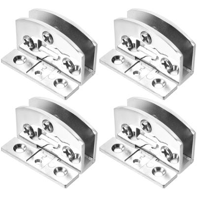 4 Stück Lochfreie Glas Scharniere Duschwand Schrank Beschläge Edelstahl Klemme Zubehör Badezimmer Duschwand Scharnier Glas