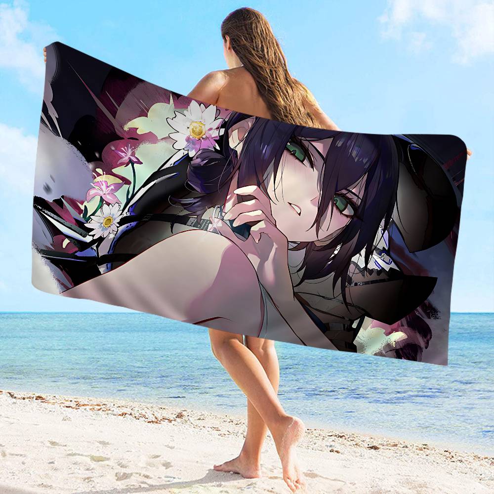 Popular Action Anime C-Chainsaw M-Man R-Reze A-Arc Microfiber Printed Beach Towel Yoga Beach Running Absorbent Soft Towel
