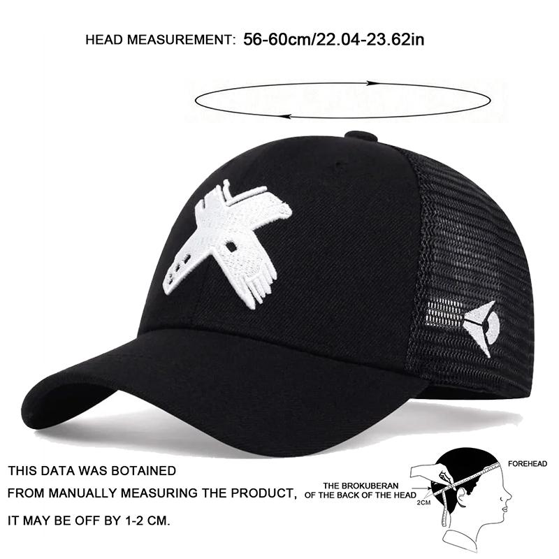Unisex X Letter Embroidery Baseball Net Caps Spring and Summer Outdoor Adjustable Casual Hats Sunscreen Hat Sports Golf Cap