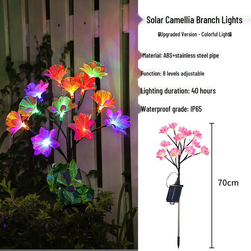 HEIXIE Solar Camellia Simulation Flower Ground Light