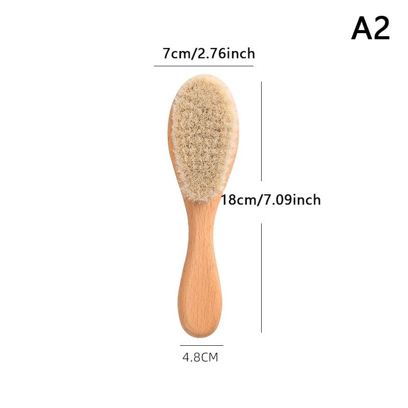 Wooden Handle Brush Baby Hair Brush Newborn Hair Brush Infant Comb Head Massager Special for real hair wigs