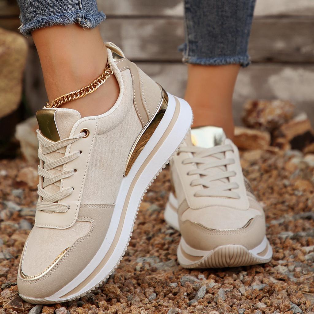 Shoes for Women 2026 Autumn Fashion Women Breathable Lace Up Comfortable Non-slip Platform Wedges Flats Sneakers Women 36-41