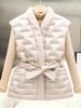 2026 New Korean Version V-neck Cinched Waist Drawstring Thick Shoulder Vest Jacket