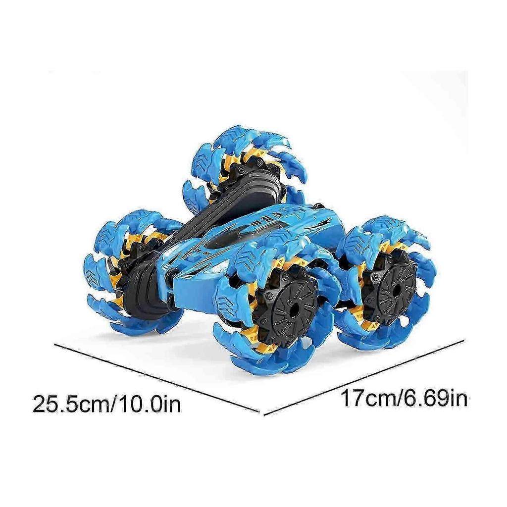 4WD Ferngesteuertes Stunt-Auto - 360-Grad-Flip Doppelseitiges RC-Auto mit LED-Lichtleiste, USB-C Modulare Batterie, 2,4 GHz Störungsfrei, Strandspielzeug für draußen für