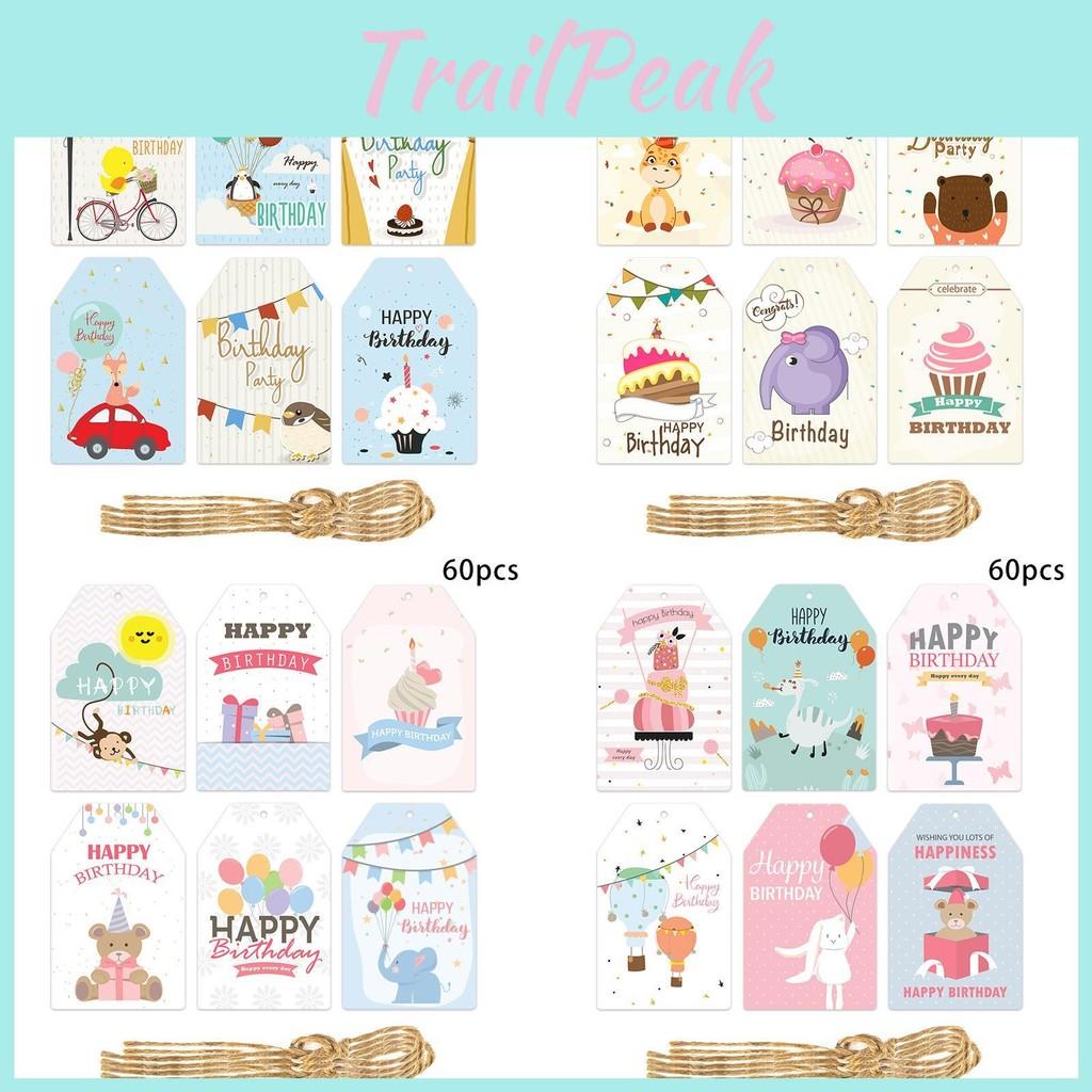 Decorations Birthday Party With Paper Hang Tags And 60pcs For Setup Venue