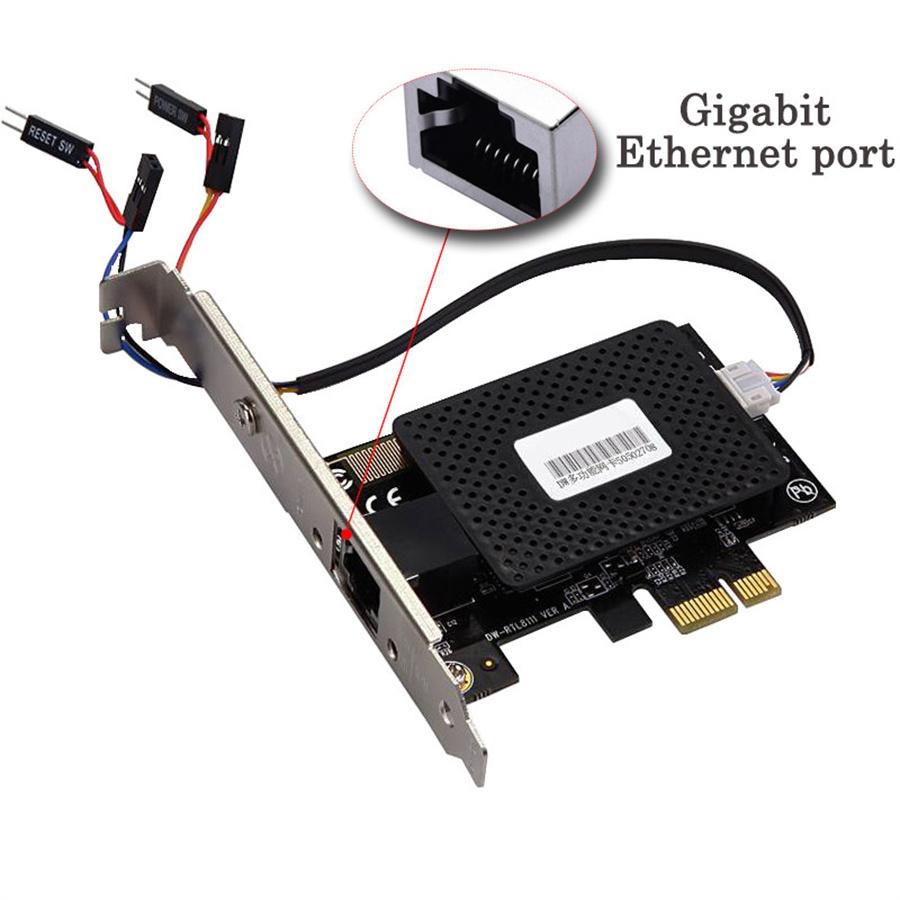 1000Mbps Gigabit Ethernet PCI-E PCI Express RJ45 Network Card Computer Desktop PC Power Switch On/off  with Controller