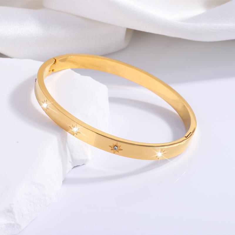 Stainless Steel Gold Bracelet Golden Eight Star Bracelet Non Fading Octagonal Star Studded Titanium Steel Bracelet Jewelry