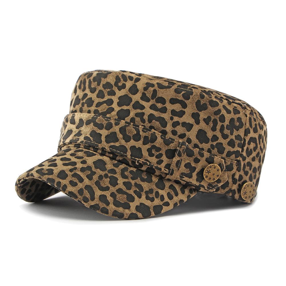 Leopard Print Flat Cap Vintage Leopard Print Cap