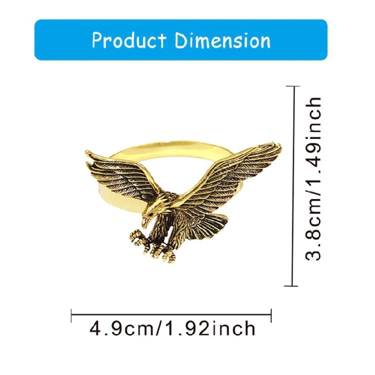 Artistic Hawks Design Metal Napkin Rings Traditional Fashion Napkin Clip Ideal For Wedding Banquets And Family Dinner
