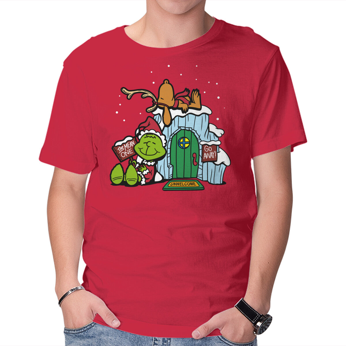 Unisex Crew Neck T-Shirt Grinch Nuts Graphic Short Sleeve Casual Tee XL