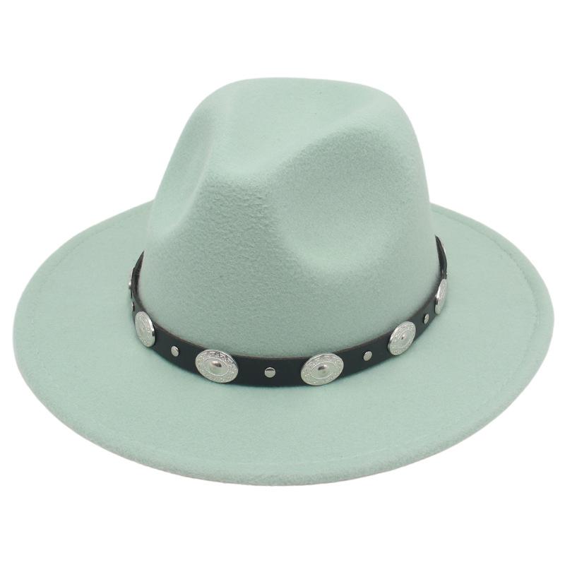Kapelusz jazzowy Metalowy dysk Małe akcesoria do paska Męski i damski kapelusz fedora Kapelusz filcowy