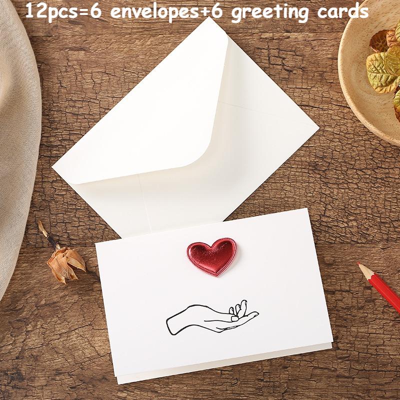12pcs Heart Gift Cards New Year Gift For Family Festival Valentine s Day Lover Valentines Gift, Thank You Cards, Birthday Gift