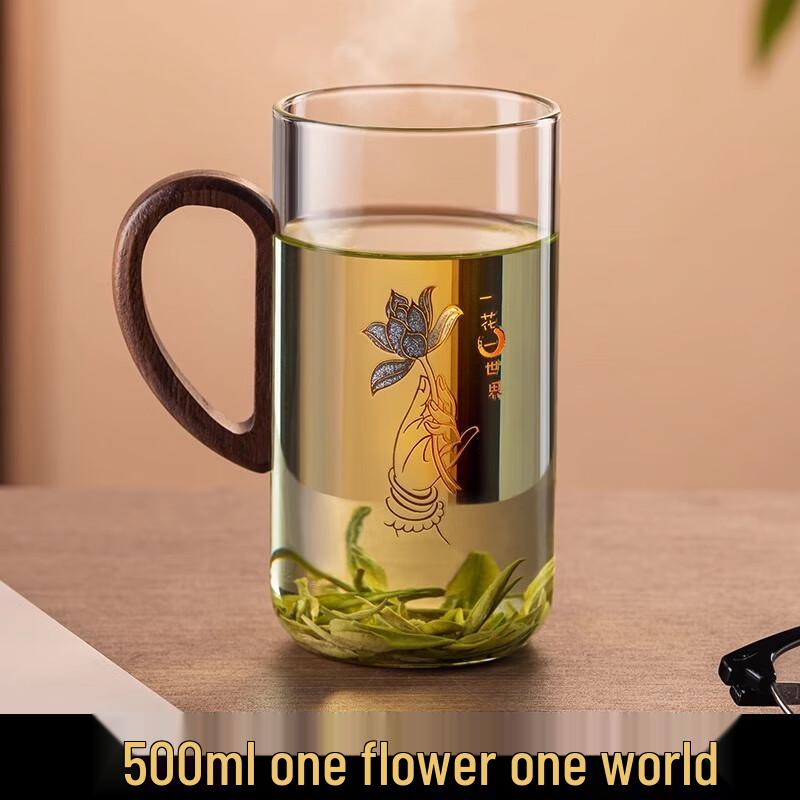 Wutuo Heat-Resistant Glass Teacup with Handle